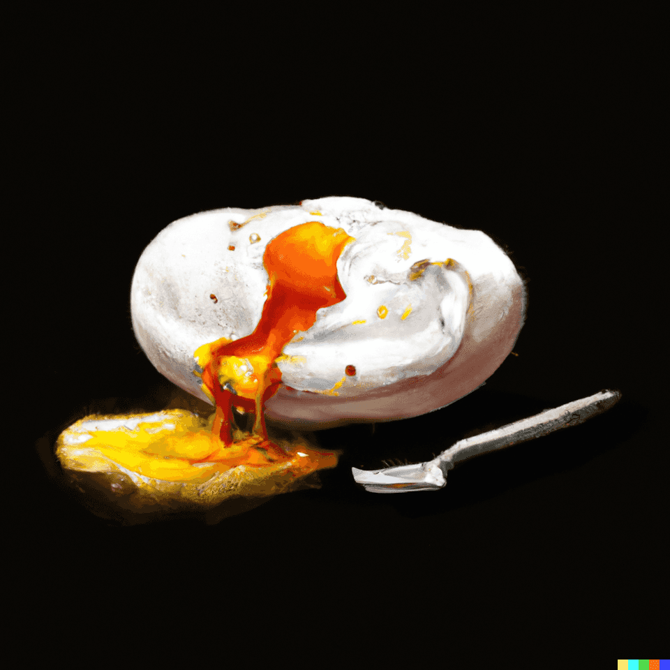 Poached egg, digital art